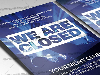 Closed Club Template - Flyer PSD closed club flyer club closed flyer club flyer design temporary club closed