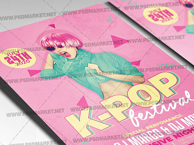 K-POP Festival Template - Flyer PSD club party flyer k pop festival k pop flyer k pop flyer design music flyer music party flyer party flyer pop flyer design psd flyer design