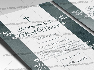 Funeral Card Template - Flyer PSD