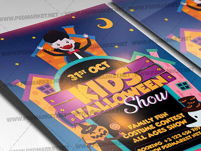 Kids Halloween Show Template - Flyer PSD