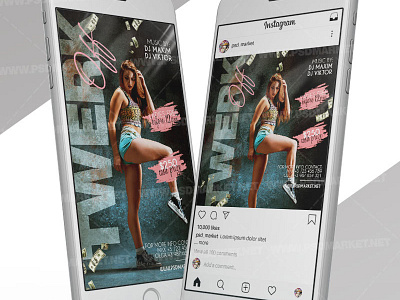 Twerk Off - Instagram Post and Stories Template dance lessons dance night twerk twerk flyer psd twerk instagram flyer twerk instagram post twerk night twerk off flyer twerk off night twerk party