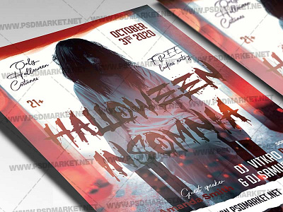 Halloween Insomnia Template - Flyer PSD costume contest flyer costume party halloween halloween flyer halloween flyer design halloween party halloween queen halloween superheroes halloween superheroes flyer kids halloween party superheroes party