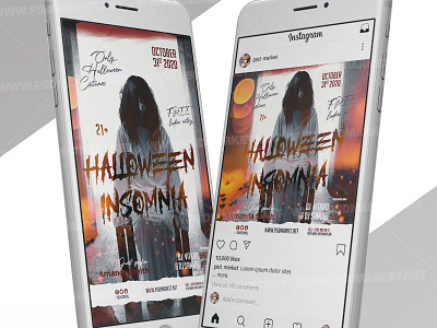 Halloween Insomnia - Instagram Post and Stories Template costume contest flyer costume party halloween halloween flyer halloween flyer design halloween party halloween queen halloween superheroes halloween superheroes flyer kids halloween party superheroes party