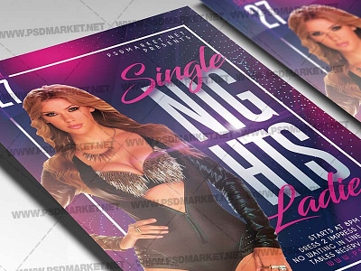 Single Ladies Template - Flyer PSD girls power ladies night out ladies party single ladies single lady single lady flyer single lady party single lady template