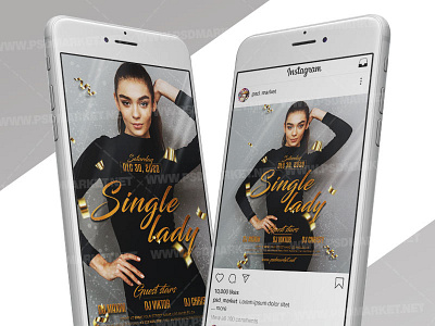 Single Lady - Instagram Post and Stories Template girls power ladies night out ladies party single ladies single lady single lady flyer single lady party single lady template