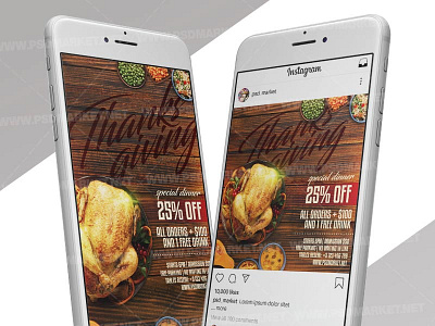 Thanksgiving 2020 - Instagram Post and Stories Template happy thanksgiving pre thanksgiving party thanksgiving 2020 thanksgiving celebration thanksgiving dinner flyer thanksgiving flyer