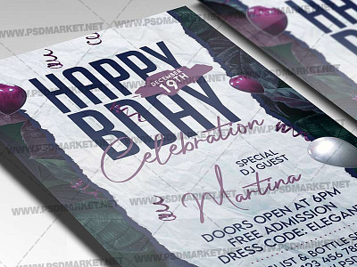 Happy Bday Template - Flyer PSD bday bash birthday design birthday flyer birthday invitation celebration flyer happy birthday