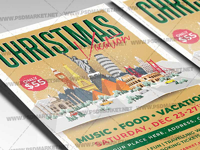 Christmas Vacation Template - Flyer PSD