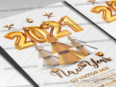 New Year Template - Flyer PSD new year new year 2021 new year celebration new year night new year party night nye flyer