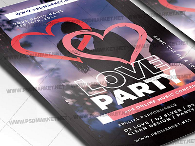 Love Party Template – Flyer PSD love dance valentine party valentines day valentines day dance valentines day flyer valentines day love notes valentines flyer valentines party valentines sale