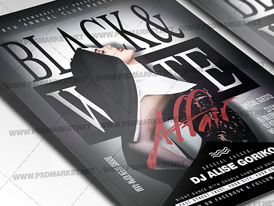 Black and White Flyer - PSD Template