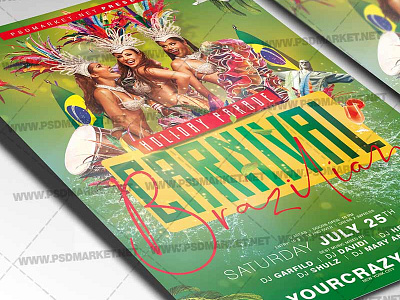 Brazilian Parade Flyer - PSD Template brazilian carnival flyer brazilian carnival poster brazilian parade carnival cruise flyer carnival flyer carnival flyer design flyer template psd graphic design flyer holiday flyer template rio carnival flyer rio carnival poster