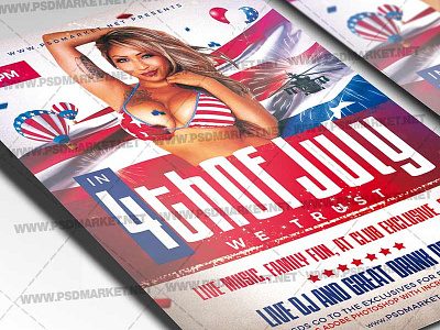 4th of July USA Flyer - PSD Template