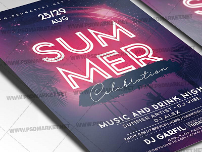 Summer Celebration Flyer - PSD Template