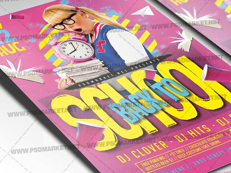 Back to School Event Flyer - PSD Template school flyer templates school flyer design backtoschool back2school back to school sales back to school psd template back to school poster back to school graphics back to school flyer back to school events back to school design back 2 school flyer