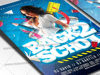 School Party Flyer - PSD Template back 2 school flyer back to school design back to school events back to school flyer back to school graphics back to school poster back to school psd template back to school sales back2school backtoschool school flyer design school flyer templates