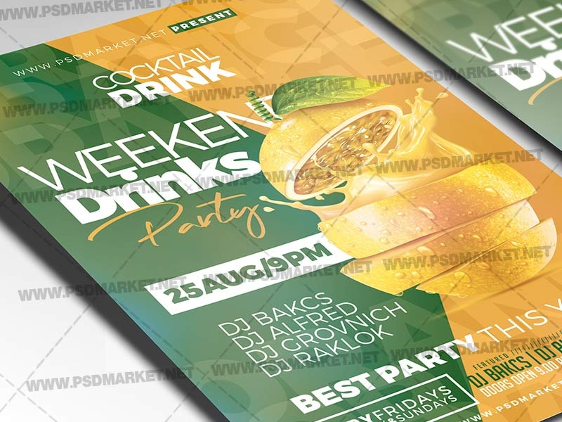 Weekend Drinks Flyer - PSD Template summer vibes flyer summer vibes summer party flyer templates summer party flyer summer party summer flyer template summer flyer summer club party flyer party drink week poster drink week flyer club summer party flyer beach flyer psd