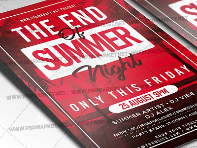 The End of Summer Night Flyer - PSD Template buy summer flyer summer design summer photoshop summer poster summer poster template summer print summer psd template summer template the end of summer flyer the end of summer poster