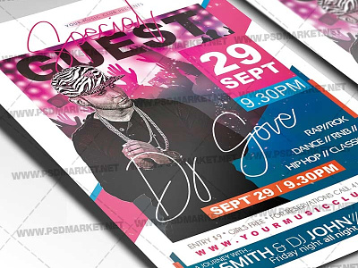Special Guest Night Flyer - PSD Template dj day flyer dj flyer dj guest flyer dj guest poster dj party dj party flyer dj poster dj release concert flyer event flyer event poster event template flyer template psd flyers flyers example party flyer examples photoshop flyer templates poster template special guest flyer