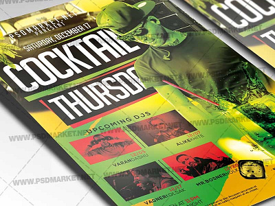 Cocktail Thursday Flyer - PSD Template cocktail celebration cocktail flyer cocktail night cocktail night flyer cocktail party flyer cocktail party poster cocktail poster cocktail psd template drink flyer drink party flyers