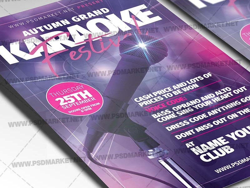 Karaoke Festival Flyer - PSD Template karaokeparty karaoke party download karaoke night poster karaoke night flyer karaoke night karaoke flyers karaoke flyer flyers flyer party flyer examples event flyer design drink karaoke poster drink karaoke flyer