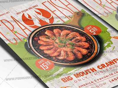 Crawfish Day Flyer - PSD Template crawfish crawfish boil crawfish flyer fish food food flyer lobster mussel oyster poster promotion psd restaurant sea seafood seafood market