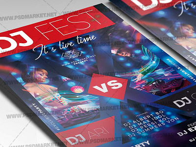 DJ Festival USA Flyer - PSD Template