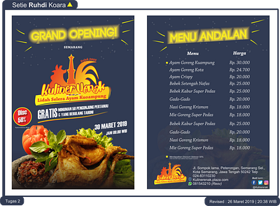 Poster dan Menu Restoran Kuliner Uenak