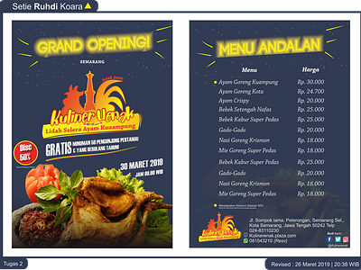 Poster dan Menu Restoran Kuliner Uenak