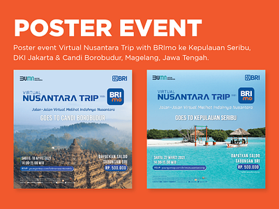 Poster Event Virtual Nusantara Trip with BRImo branding design event event online event virtual graphic design poster