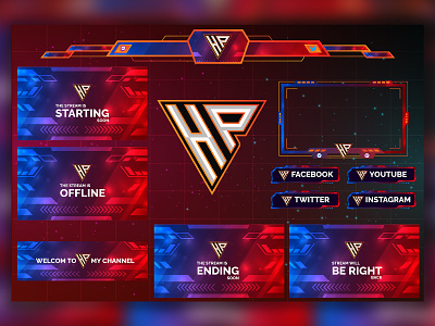 Twitch Stream overlay full package