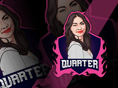 Face mascot logo for twitch, twitter, esport gaming logo.