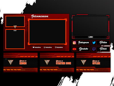 Red twitch stream overlay packages