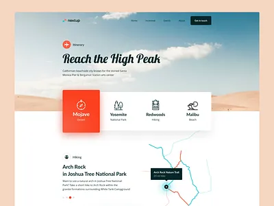 Reach High Peak 3d adobe adobe xd design flat minimal photography simple typography ui ux web website