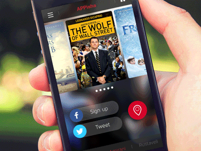 Movie App UI animation aplication app iphone movie poster slider ui