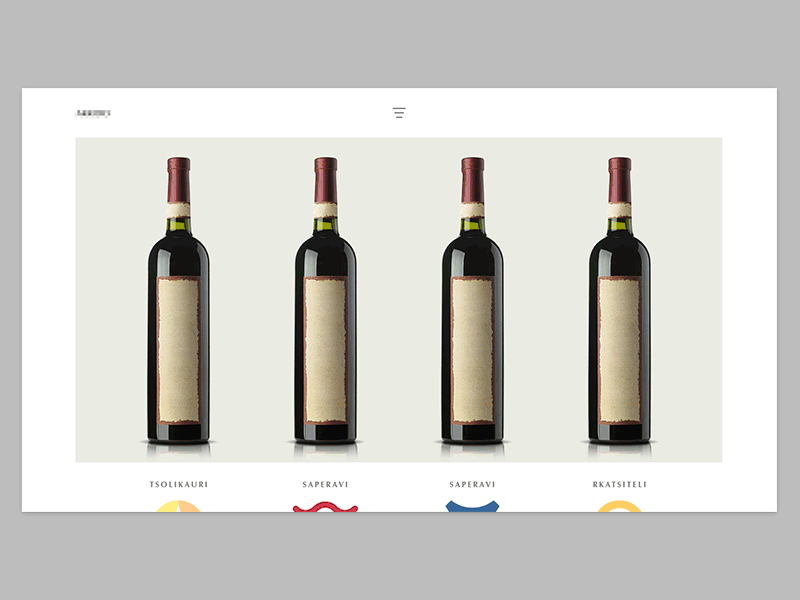 Wine UX animation bottle description design typography ui ux wine