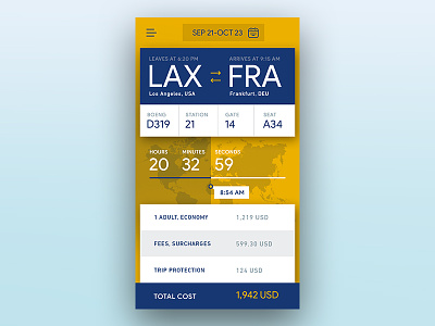 Flight app app booking countdown design flight ios lufthansa trip ui ux