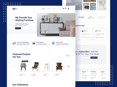 Wifu. - Furniture Landing Page Website app chair design e commerce interior landing landing page page sofa ui ux web website