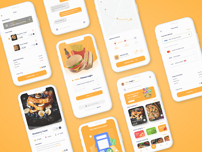 Food Delivery App Concept 🍔 app burger cooking delivery delivery app dinner fast food food food app food delivery food order lunch map mobile mobile app order restaurant uiux