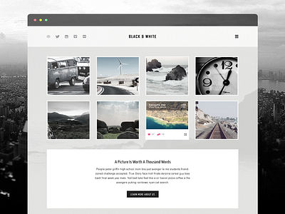 Free Website Template black blog bw download free freebie photoshop psd template web webdesign white