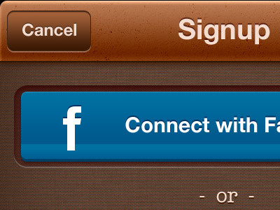 Signup app avatar button facebook forest form ios iphone picture signup terms texture