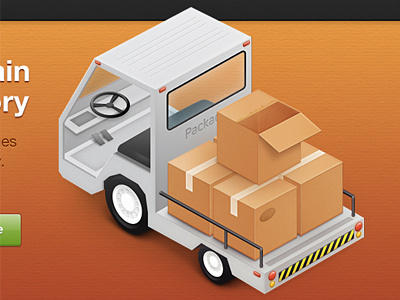 Small cargo truck box car card box cargo cargo truck illustration interface orange package truck