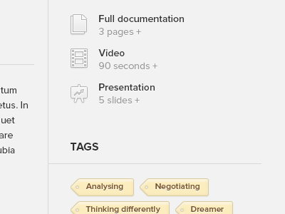 White icons doc document icon icons presentation tag tags video