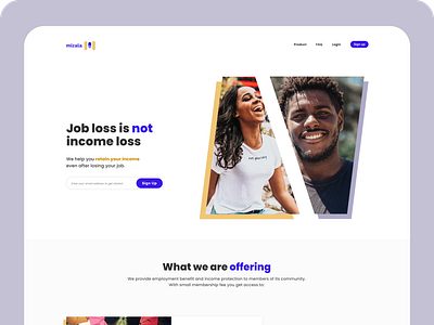 Job / Employment insurance website design desktop frontend development home home page homepage homepage ui insurance landing landing page landing page design minimal minimalist sign up simple ui website