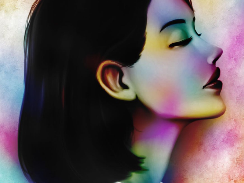 Colorful beauty illustration girl bright colorful color woman