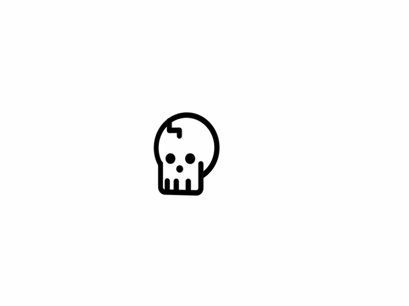 Skull Icon 2.5d dance gif icon lines skull