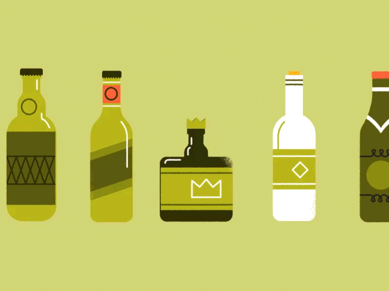 Hump day drink day after effects alcohol beer bottles illustration motion graphics