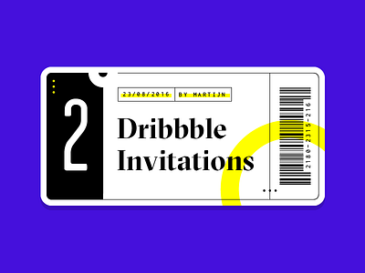 Dribbble Invitations draft dribbble flat graphic invitation invite ticket