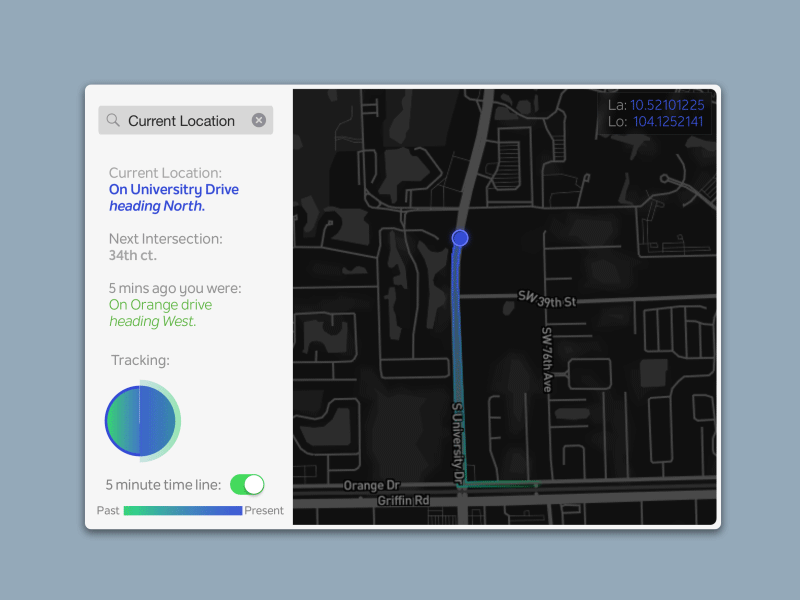 DailyUi 20 - Location Tracker dailyui directions gps interface location map tracker ui