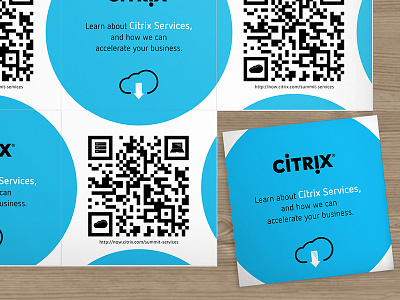 QR Promo Cards, Citrix blue business cards citrix cloud luxe moo moo cards